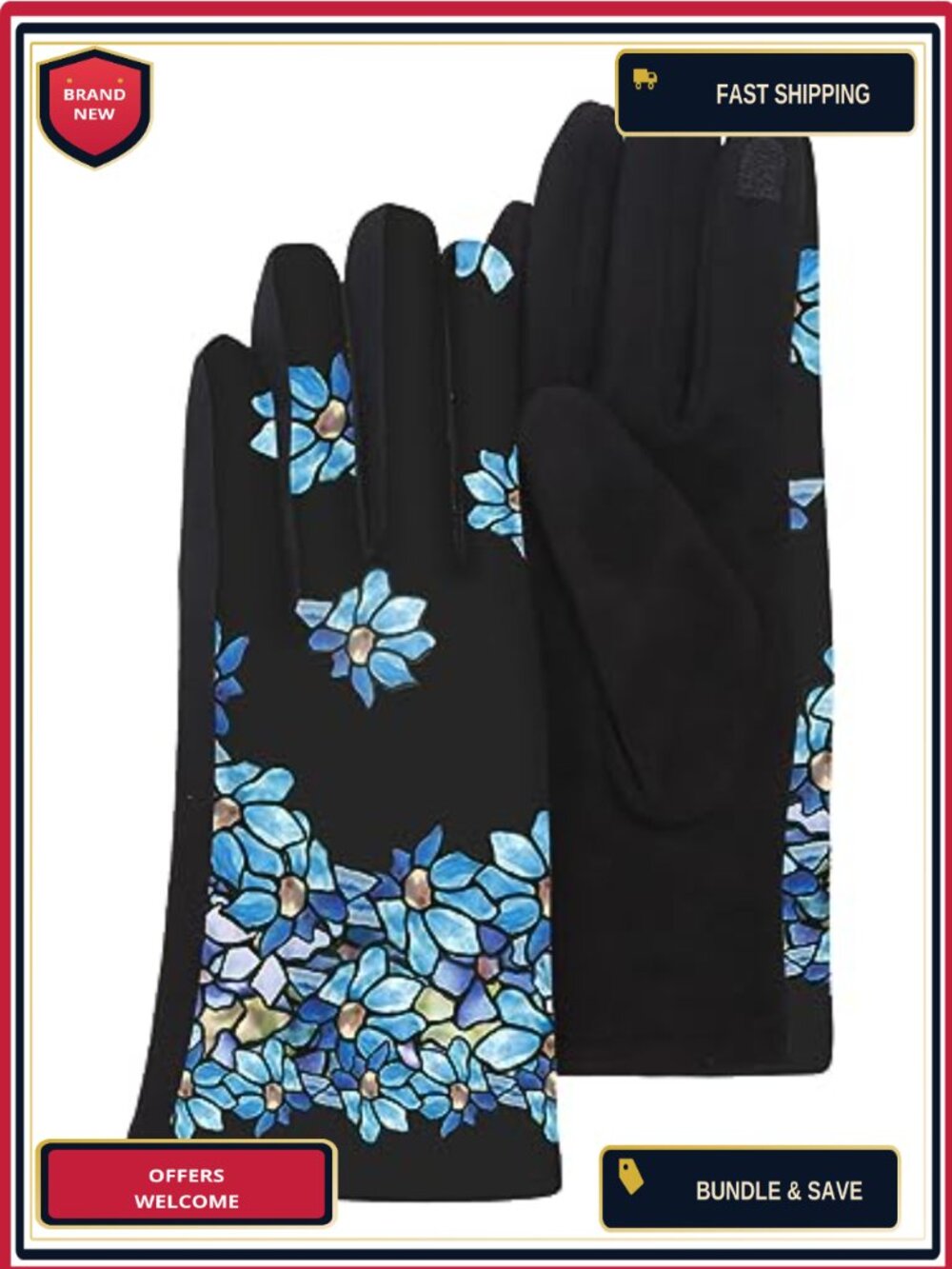 Faux Suede Touchscreen Gloves, Women's Cold Weather Gloves, One Size